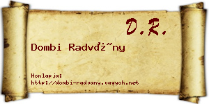 Dombi Radvány névjegykártya